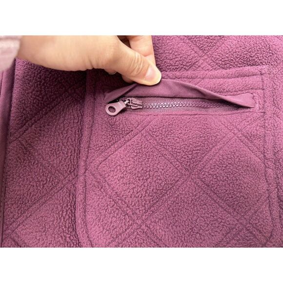 Charter Club Women's Small Quilted Fleece Sweater Full Zip w/ Pockets Faded Plum - Picture 2 of 16